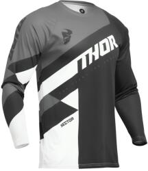 Thor MX Tricou Enduro - Cross THOR SECTOR CHECKER 2024 · Negru / Gri