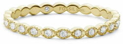 Fossil Elegáns aranyozott gyűrű kristályokkal Vintage Twist JF03749710 (Kerület 54 mm)