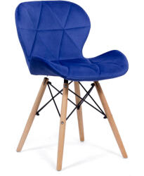  Scaun de bucatarie din catifea si cadru din lemn BUC 241V bleumarin