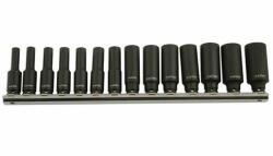 Laser Tools LAS-5962 1/4"-os 6-lapú gépi dugókulcs fej készlet, hosszított, 14 részes (LAS-5962) - dwdszerszam
