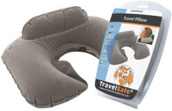 TravelSafe Perna gonflabila pentru calatorie Travelsafe TS0048, 28x42cm, velur, gri (7261)