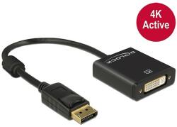 Delock Adapter Displayport 1.2-dugós csatlakozó > DVI-csatlakozóhüvely 4K aktív fekete (62599)