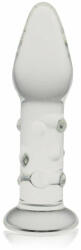 Orion 5.5" Glass Romance Clear - Dop Anal din Sticlă cu Striații, 13, 9 cm