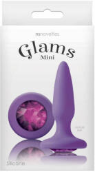 Orion Glams Mini Purple Gem - Dop Anal Mov cu Diamant, 8.5 cm
