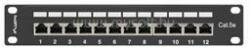 LANBERG PPF5-9012-B 10"/1U 12port Cat5e FTP árnyékolt fekete patch panel (PPF5-9012-B) (PPF5-9012-B)