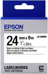 Epson LK-6WBN fehér alapon fekete eredeti hőálló címkeszalag (C53S656006)