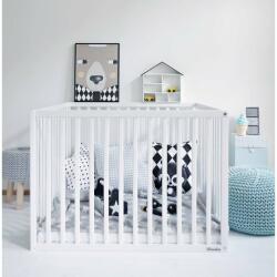 Woodies Safe Dreams - Tarc de joaca patrat din lemn Alb pentru copii si bebelusi. interior 88 x 88 cm (playpen_white)