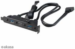 Akasa USB 3.1 Gen2 Type-C PCI foglalatba kettős USB 3.1 Type-A porttal / AK-CBUB52-50BK (AK-CBUB52-50BK)