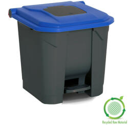 PLANET Szelektív hulladékgyűjtő konténer, műanyag, pedálos, antracit/kék, 30L (UP225K)
