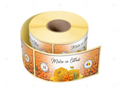 Label Print Etichete personalizate pentru borcane, Miere cu catina, 54x144 mm, 500 etichete rola (06905631022401)