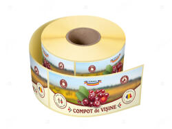 Label Print Etichete personalizate pentru borcane, Compot de visine, 54x144 mm, 500 etichete rola (06905631025601)