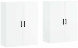 vidaXL 2 db magasfényű fehér fali szekrény 69, 5 x 34 x 90 cm (3195629) - pepita