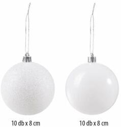 SPRINGOS Set de 20 de ornamente de Crăciun, 8 cm, alb (CA0088)