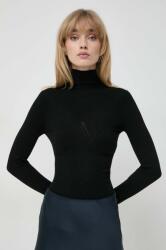 MARELLA pulóver könnyű, női, fekete, félgarbó nyakú - fekete M