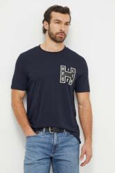 Tommy Hilfiger pamut póló sötétkék, férfi, nyomott mintás - sötétkék S - answear - 11 990 Ft