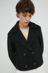 Abercrombie & Fitch gyapjú keverék dzseki fekete, átmeneti - fekete XXS