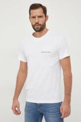 Calvin Klein Jeans pamut póló fehér, férfi, nyomott mintás - fehér M - answear - 11 990 Ft
