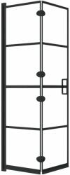 vidaXL Fekete esg zuhanykabin összecsukható ajtóval 80 x 140 cm (150743)