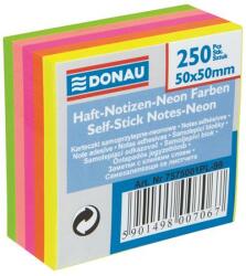 DONAU Öntapadó jegyzettömb, 50x50 mm, 5x50 lap, DONAU, neon szín (7575001PL-99) - kellekanyagonline