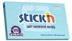 STICK N Öntapadó jegyzettömb, 76x127 mm, 100 lap, STICK N „360°, kék (21557) - kellekanyagonline