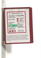 DURABLE Bemutatótábla tartó, fali, mágneses, 5 db bemutatótáblával, DURABLE VARIO® 5 MAGNET , piros (591403)