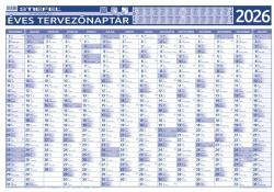 Stiefel Éves tervező és projekt naptár, kétoldalas, fémléces, kék színű filctollal, 70x100 cm, 2026 évi, STIEFEL (2026-100FLF)