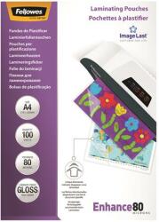 Fellowes Meleglamináló fólia, 80 mikron, A4, fényes, 100 db, FELLOWES (5306114) - kellekanyagonline