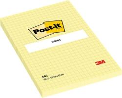 3M Öntapadó jegyzettömb, 102x152 mm, 100 lap, kockás, 3M POSTIT, sárga (7100172739) - kellekanyagonline