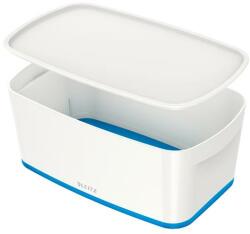 LEITZ Tároló doboz, fedővel, kicsi, LEITZ MyBox , fehér-kék (52291036) - kellekanyagonline