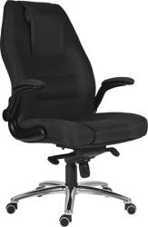  Főnöki szék, szövetborítás, króm lábkereszt, 24 h, Markus fekete (MARKUS) - kellekanyagonline