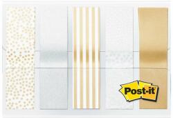 3M Jelölőcímke, műanyag, 5x20 lap, 11, 9x43, 2 mm, 3M POSTIT, fémes nyomatok (7100228046) - kellekanyagonline