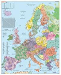 STIEFEL Falitérkép, 100x140 cm, fémléces, Európa irányítószámos térképe, STIEFEL (12048500FLP)