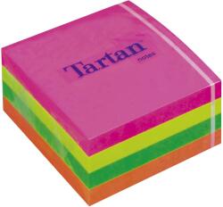 Tartan Öntapadó jegyzettömb, 76x76 mm, 400 lap, TARTAN, vegyes neon színek (7100172407) - kellekanyagonline