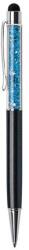 Art Crystella Golyóstoll, fekete, felül aquakék SWAROVSKI® kristállyal töltve, érintővel, 14 cm, ART CRYSTELLA® (1805XGT206) - kellekanyagonline