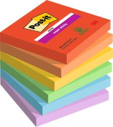 3M Öntapadó jegyzettömb, 76x76 mm, 6x90 lap, 3M POSTIT Super Sticky Playful , vegyes színek (7100258795) - kellekanyagonline