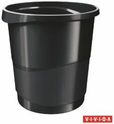 ESSELTE Papírkosár, 14 liter, ESSELTE Europost , Vivida fekete (623952)