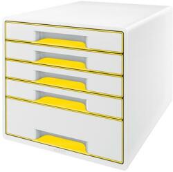 LEITZ Irattároló, műanyag, 5 fiókos, LEITZ Wow Cube , fehér/sárga (52142016) - kellekanyagonline