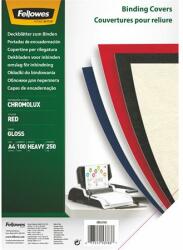 Fellowes Hátlap, A4, 250 g, fényes, FELLOWES Chromolux , piros (5378303)