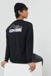 Converse pamut hosszúujjú fekete, nyomott mintás - fekete M - answear - 17 990 Ft