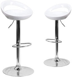 Timelesstools 2 buc scaune de bar Kitti, mai multe culori-alb (HOP1001244-2)