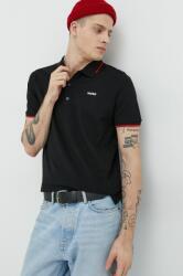 HUGO poló fekete, férfi, sima - fekete M - answear - 27 990 Ft