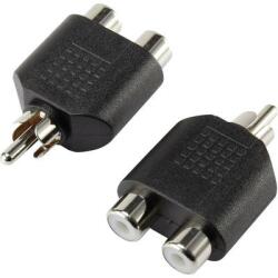 SpeaKa RCA Audio Y adapter [1x RCA dugó - 2x RCA alj] Fekete (SP-7870160) (SP-7870160)