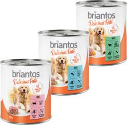 Briantos 24x800g Briantos Delicious Paté nedves kutyatáp Mix: hal, bárány & marha