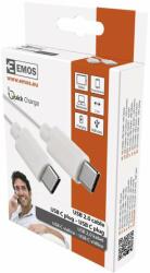 EMOS Töltő- és adatkábel USB-C 2.0 / USB-C 2.0, 1 m, fehér (8592920118436)