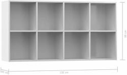 vidaXL magasfényű fehér forgácslap könyv-/tálalószekrény 66x30x130 cm (800159) - pepita
