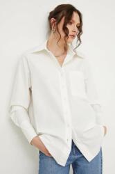 ANSWEAR pamut ing női, galléros, fehér, relaxed - fehér S - answear - 14 990 Ft
