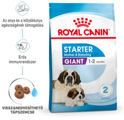 Royal Canin Giant Starter Mother & Babydog - száraz táp óriás testű vemhes szuka és kölyök kutya részére 2 hónapos korig (2 x 15 kg) 30 kg