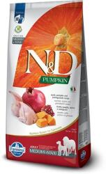 N&D Dog Grain Free Adult Medium/Maxi sütőtök, fürj & gránátalma szuperprémium kutyatáp (2 x 12 kg) 24 kg