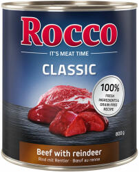 Rocco Rocco Preț special! 24 x 800 g Classic Hrană umedă câini - Vită și ren