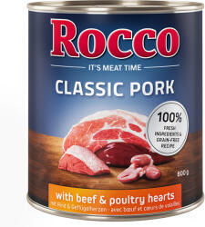 Rocco Rocco Classic Pork 6 x 800 g - Porc cu vită & inimi de pasăre